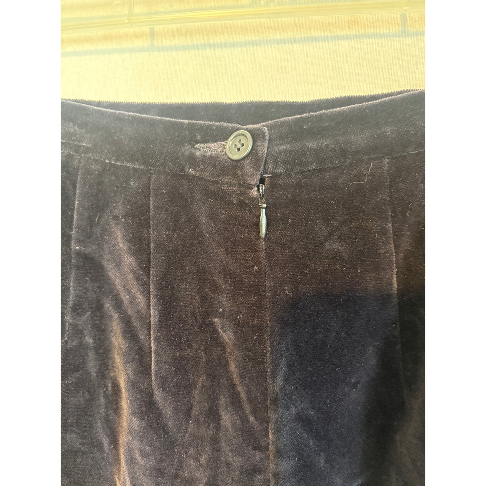 Vintage Limited America Velvet Mini Skirt High Waist Navy Slit Back Zip Size‎ 4 - Picture 8 of 11